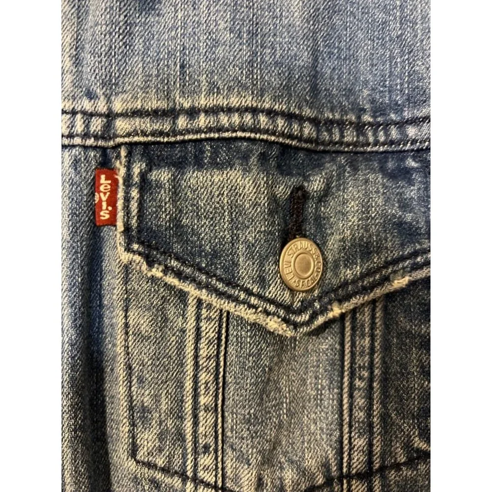 Levis Womens Jacket Blue XL Trucker Jean Cotton Denim Classic Washable - Picture 8 of 10